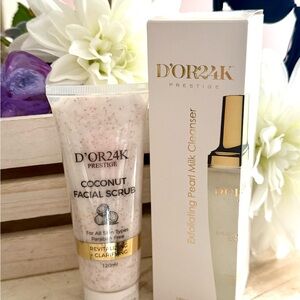 D’OR24K prestige Coconut Facial Scrub & pearl milk cleanser nwt